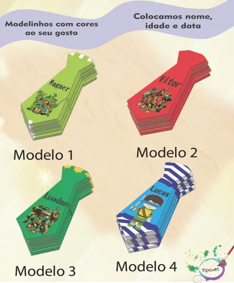 Adesivo(formato Gravata)-tartaruga Ninja