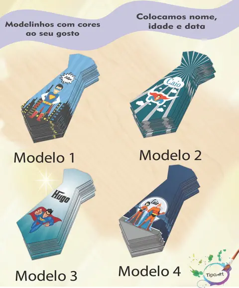 Adesivo(formato Gravata)-super Heroi