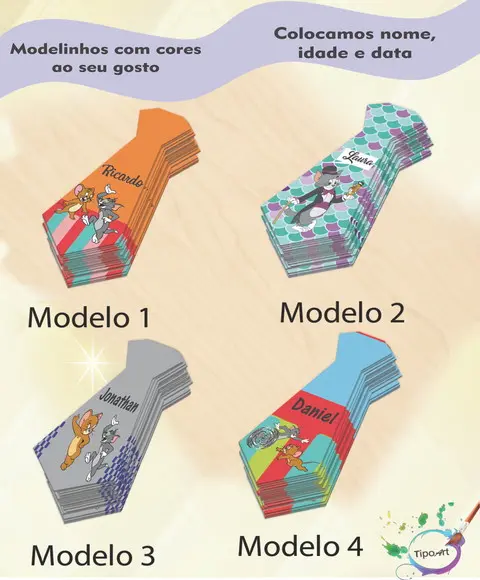 Adesivo(formato Gravata)-tom e Jerry