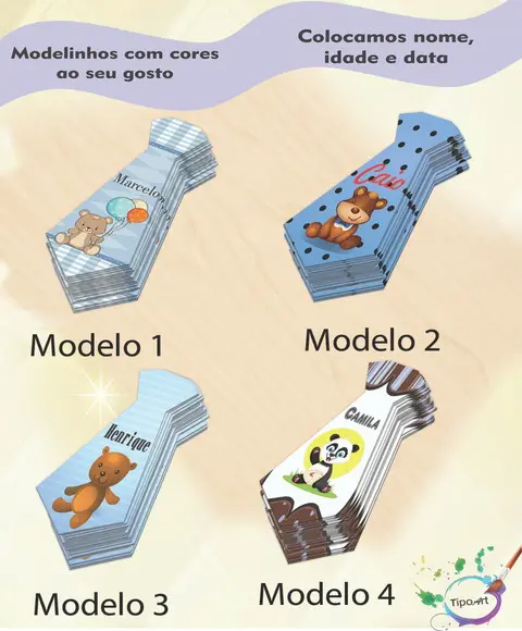 Adesivo(formato Gravata)-ursinho