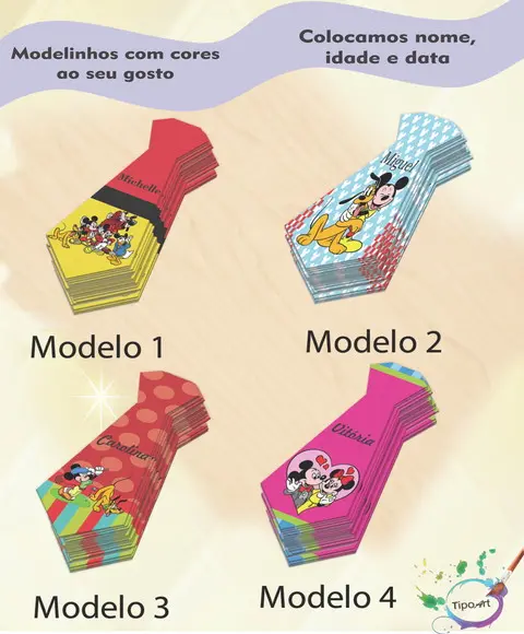 Adesivo(formato Gravata)-turma do Mickey