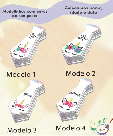 Adesivo(formato Gravata)-unicórnio
