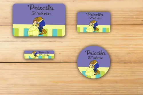 Adesivos Escolar -bela e a Fera-mod 3