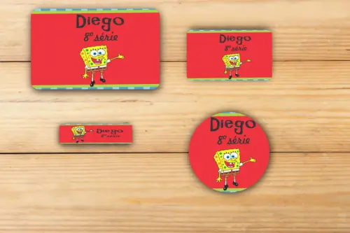 Adesivos Escolar -bob Esponja-mod 4