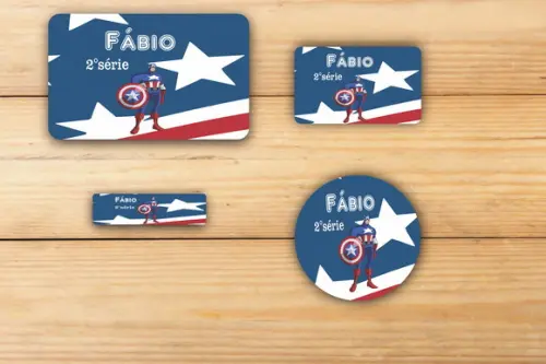 Adesivos Escolar -capitão America-mod 1