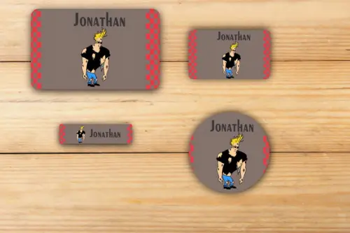 Adesivos Escolar -johnny Bravo-mod 2