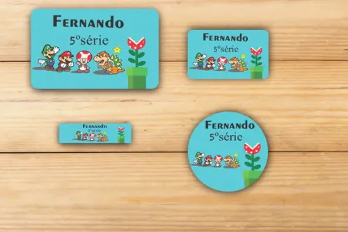 Adesivos Escolar -mario Bros-mod 1