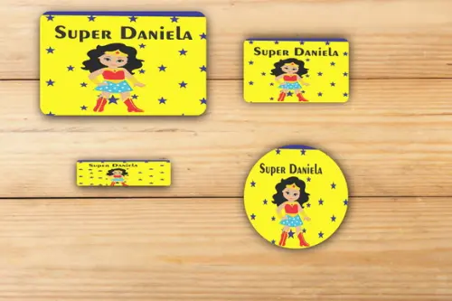 Adesivos Escolar -mulher Maravilha#3