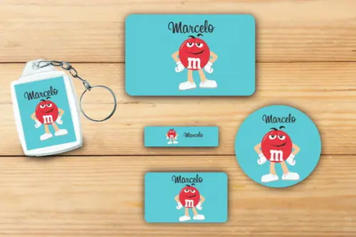 Adesivos Escolar + Chaveiro -m&m-mod2