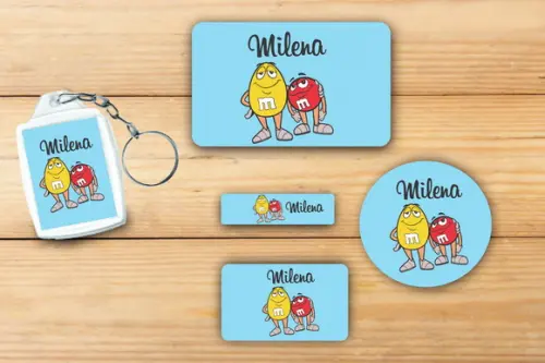 Adesivos Escolar + Chaveiro -m&m-mod1