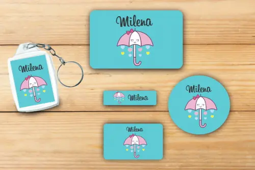 Adesivos Escolar + Chaveiro -chuva de Amor-mod1