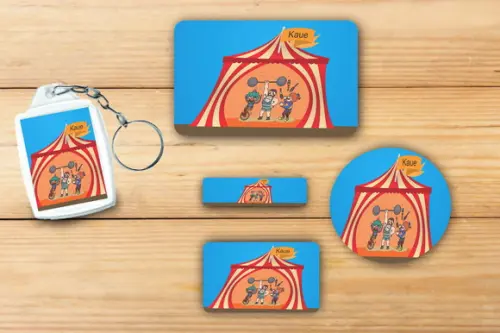 Adesivos Escolar + Chaveiro Acrilico-circo-mod 4