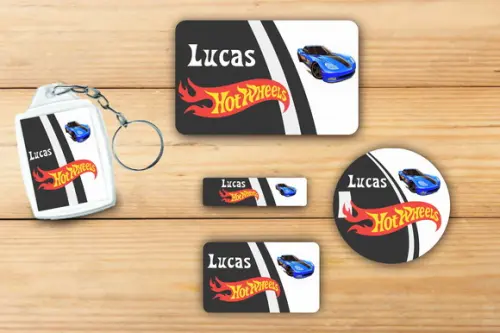 Adesivos Escolar + Chaveiro Acrilico-hot Whells Mod 3
