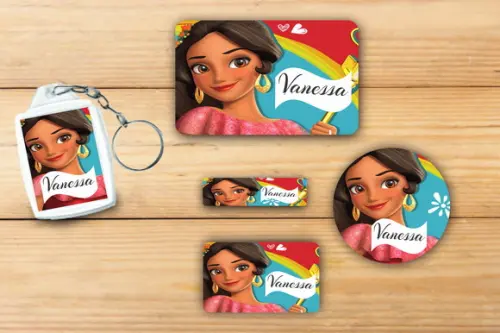 Adesivos Escolar + Chaveiro Acrilico-elena de Avalor Mod 3