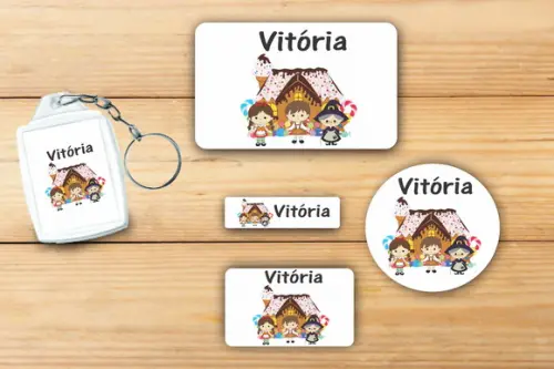 Adesivos Escolar + Chaveiro Acrilico-joão e Maria-mod 1