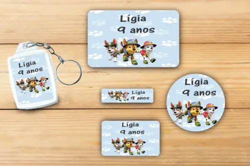 Adesivos Escolar + Chaveiro Acrilico-patrulha Canina-mod 3