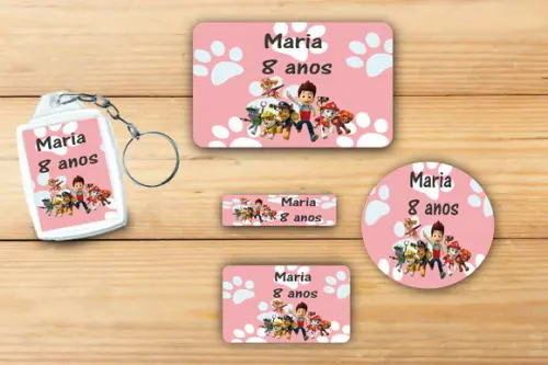 Adesivos Escolar + Chaveiro Acrilico-patrulha Canina-mod 1