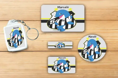 Adesivos Escolar + Chaveiro Acrilico-peixe Mod 4