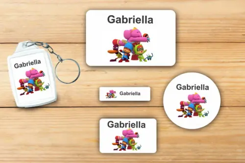 Adesivos Escolar + Chaveiro Acrilico-pocoyo Mod 3
