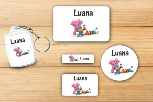 Adesivos Escolar + Chaveiro Acrilico-pocoyo Mod 4