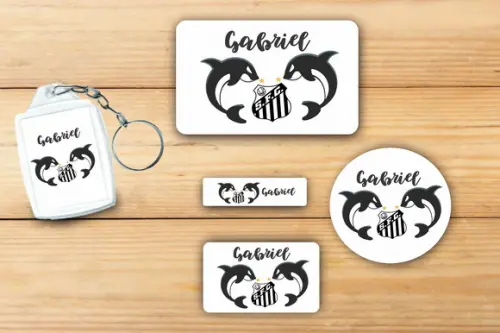 Adesivos Escolar + Chaveiro Acrilico-peixe Mod 2