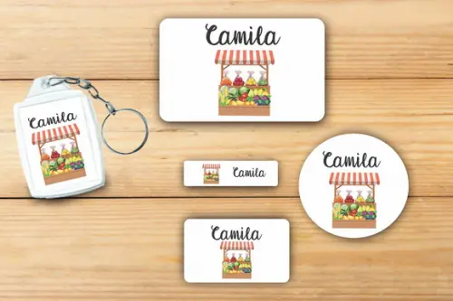 Adesivos Escolar + Chaveiro Acrilico-quitandinha Mod 1