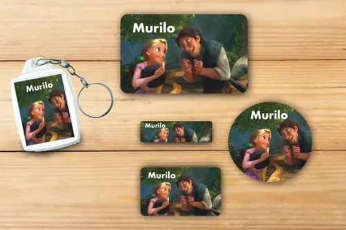 Adesivos Escolar + Chaveiro Acrilico-rapunzel Mod 4