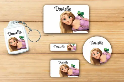 Adesivos Escolar + Chaveiro Acrilico-rapunzel Mod 3