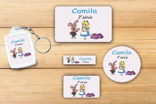Adesivos Escolar+ Chaveiro Acrilico -alice-mod 1