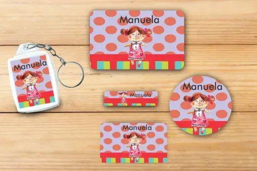 Adesivos Escolar+ Chaveiro Acrilico -boneca-mod 3
