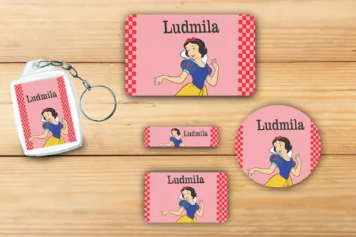 Adesivos Escolar+ Chaveiro Acrilico -branca de Neve-mod 2