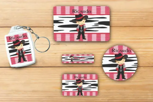 Adesivos Escolar+ Chaveiro Acrilico -cowboy-mod 4