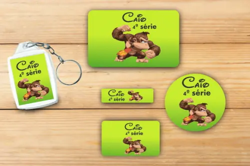 Adesivos Escolar+ Chaveiro Acrilico -donkey Kong-mod 1