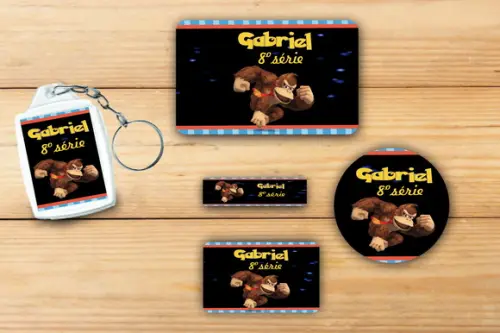 Adesivos Escolar+ Chaveiro Acrilico -donkey Kong-mod 4