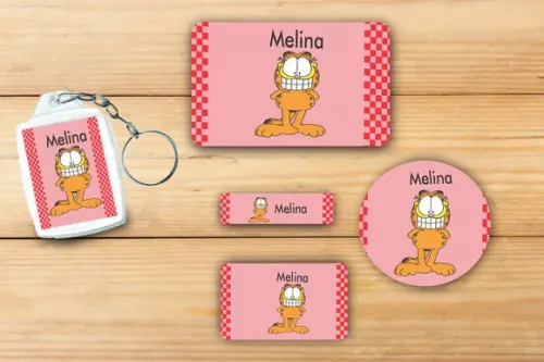 Adesivos Escolar+ Chaveiro Acrilico -garfield-mod 2