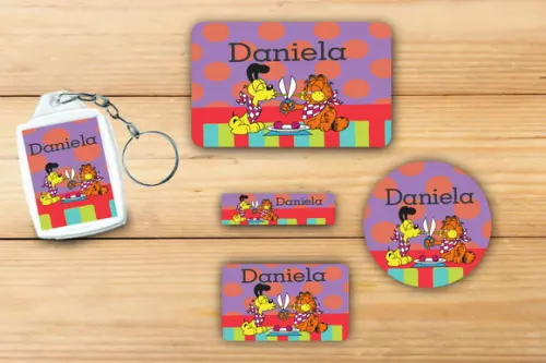 Adesivos Escolar+ Chaveiro Acrilico -garfield-mod 3