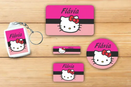 Adesivos Escolar+ Chaveiro Acrilico -hello Kitty-mod 1