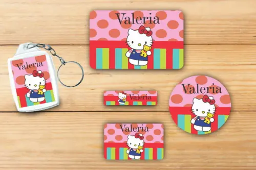 Adesivos Escolar+ Chaveiro Acrilico -hello Kitty-mod 3