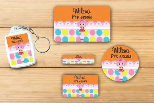 Adesivos Escolar+ Chaveiro Acrilico -lalaloopsy-mod 3