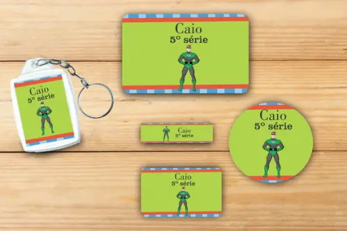 Adesivos Escolar+ Chaveiro Acrilico -lanterna Verde-mod 2