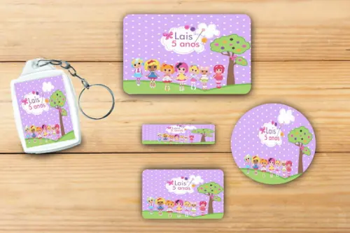 Adesivos Escolar+ Chaveiro Acrilico -lalaloopsy-mod 1
