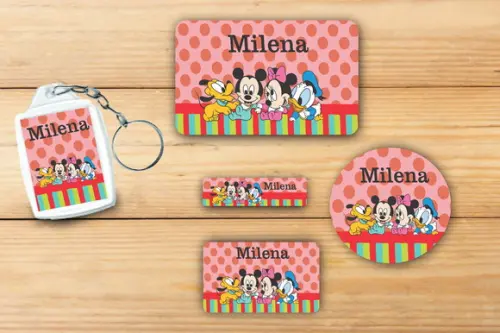 Adesivos Escolar+ Chaveiro Acrilico -mickey Baby-mod 3