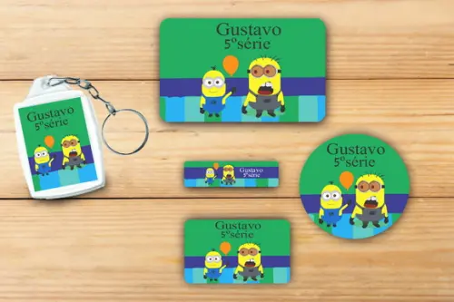 Adesivos Escolar+ Chaveiro Acrilico -minions-mod 1