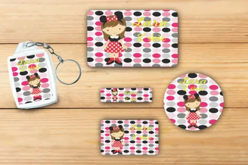 Adesivos Escolar+ Chaveiro Acrilico -minnie-mod 2