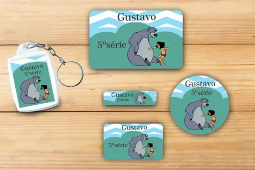 Adesivos Escolar+ Chaveiro Acrilico -mogli-mod 3