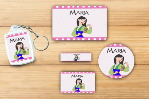Adesivos Escolar+ Chaveiro Acrilico -mulan-modelo 1