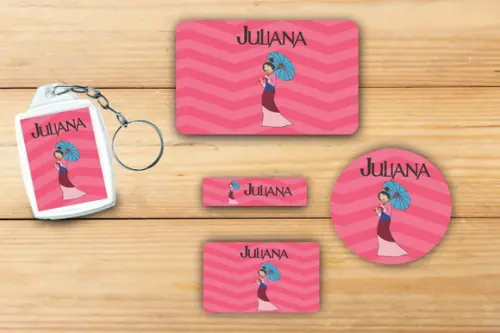 Adesivos Escolar+ Chaveiro Acrilico -mulan-modelo 2