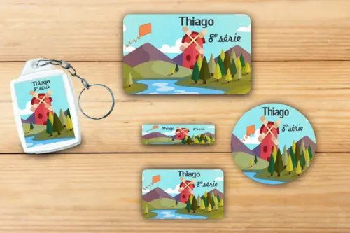 Adesivos Escolar+ Chaveiro Acrilico -pipa e Catavento-mod 4