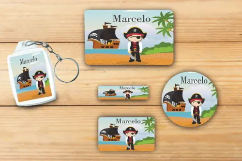 Adesivos Escolar+ Chaveiro Acrilico -pirata-modelo 4