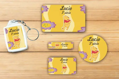 Adesivos Escolar+ Chaveiro Acrilico -pooh-mod 2